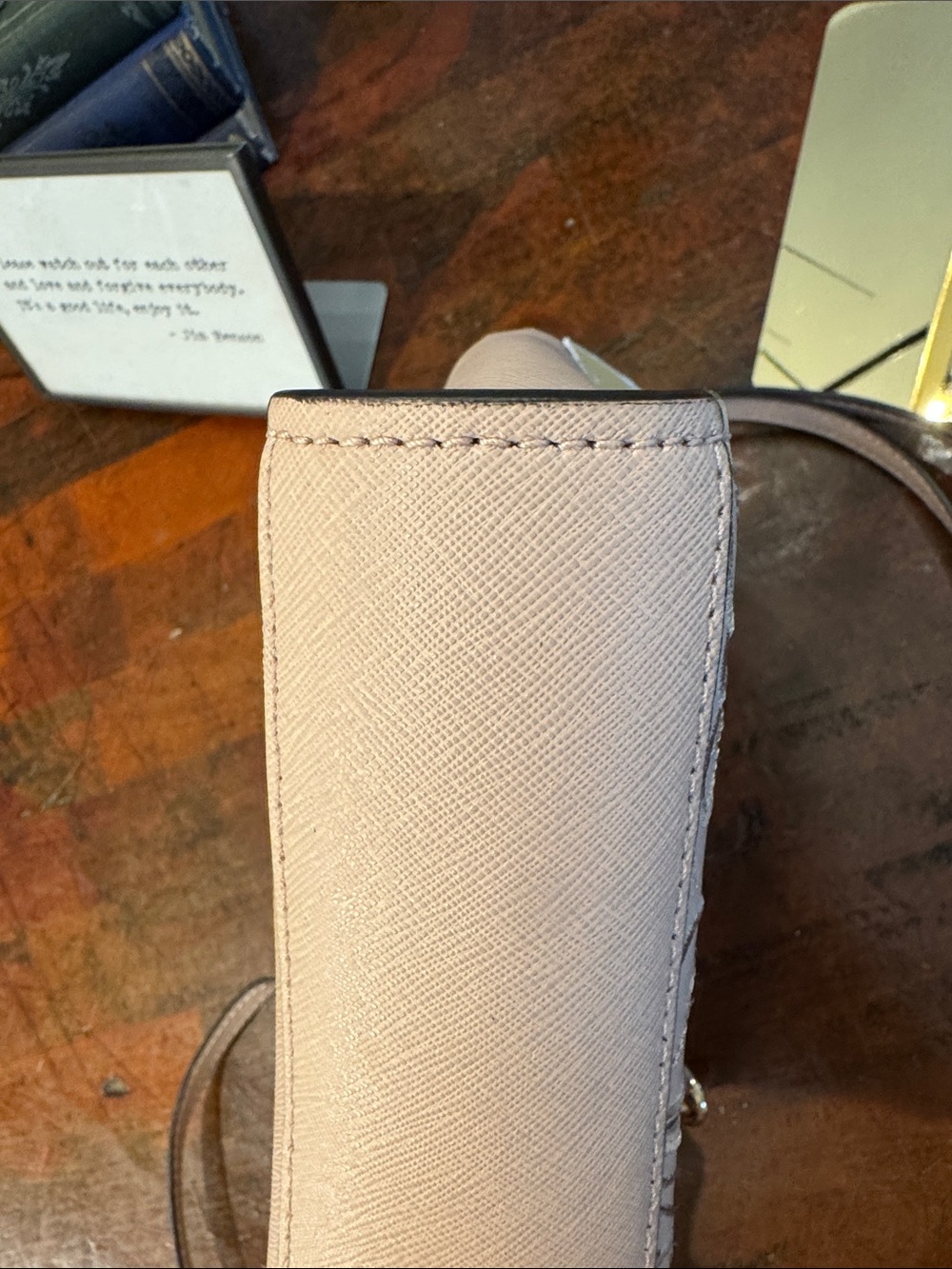 Michael Kors Blush Pink Floral Embossed Crossbody Bag with Gold Accents - Picture 6 of 14